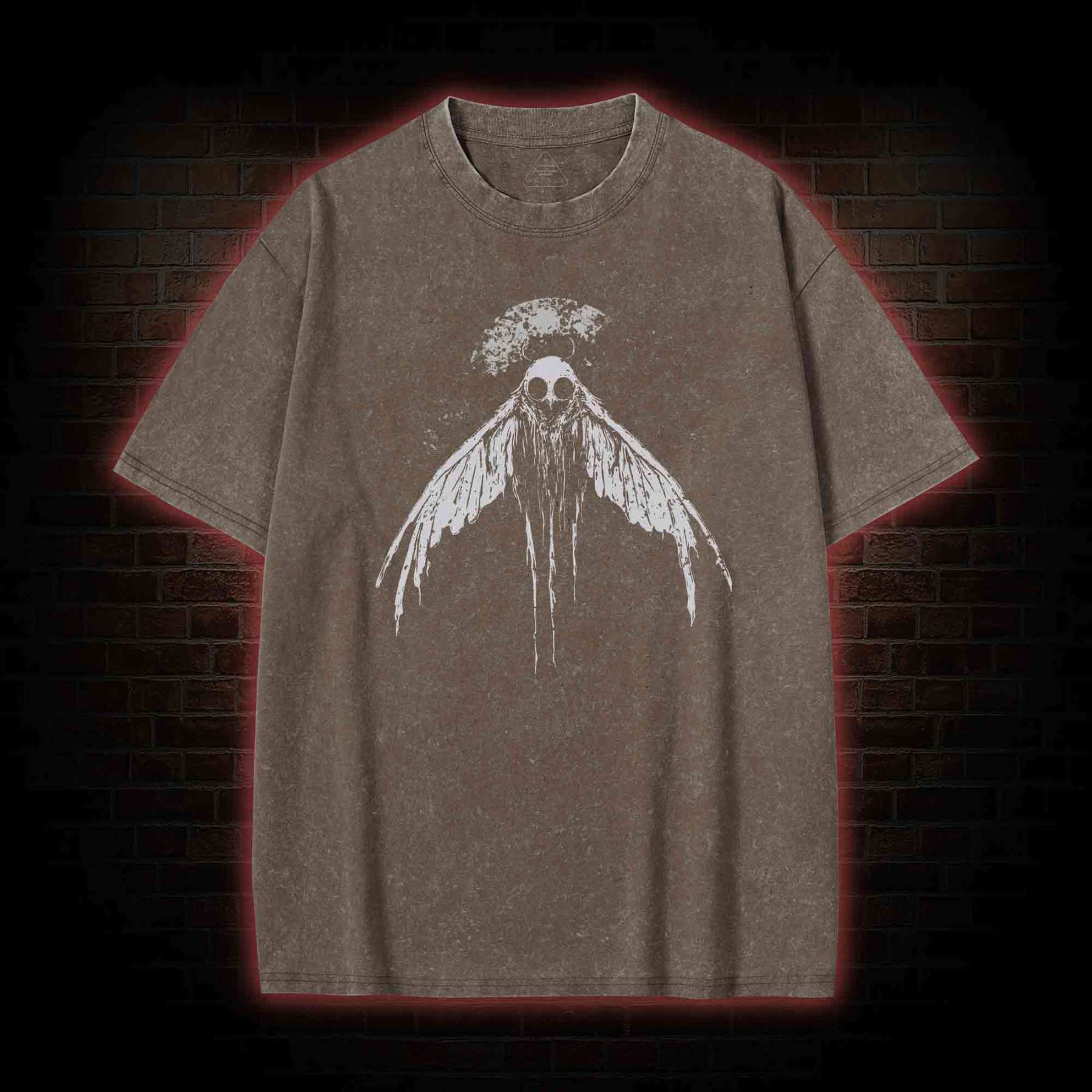 Mothman Horror Washed T-shirt with Dark Style