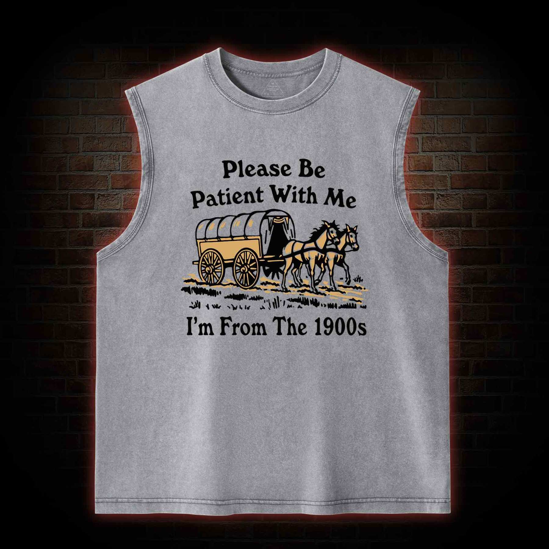 Please Be Patient With Me Washed Tank Top