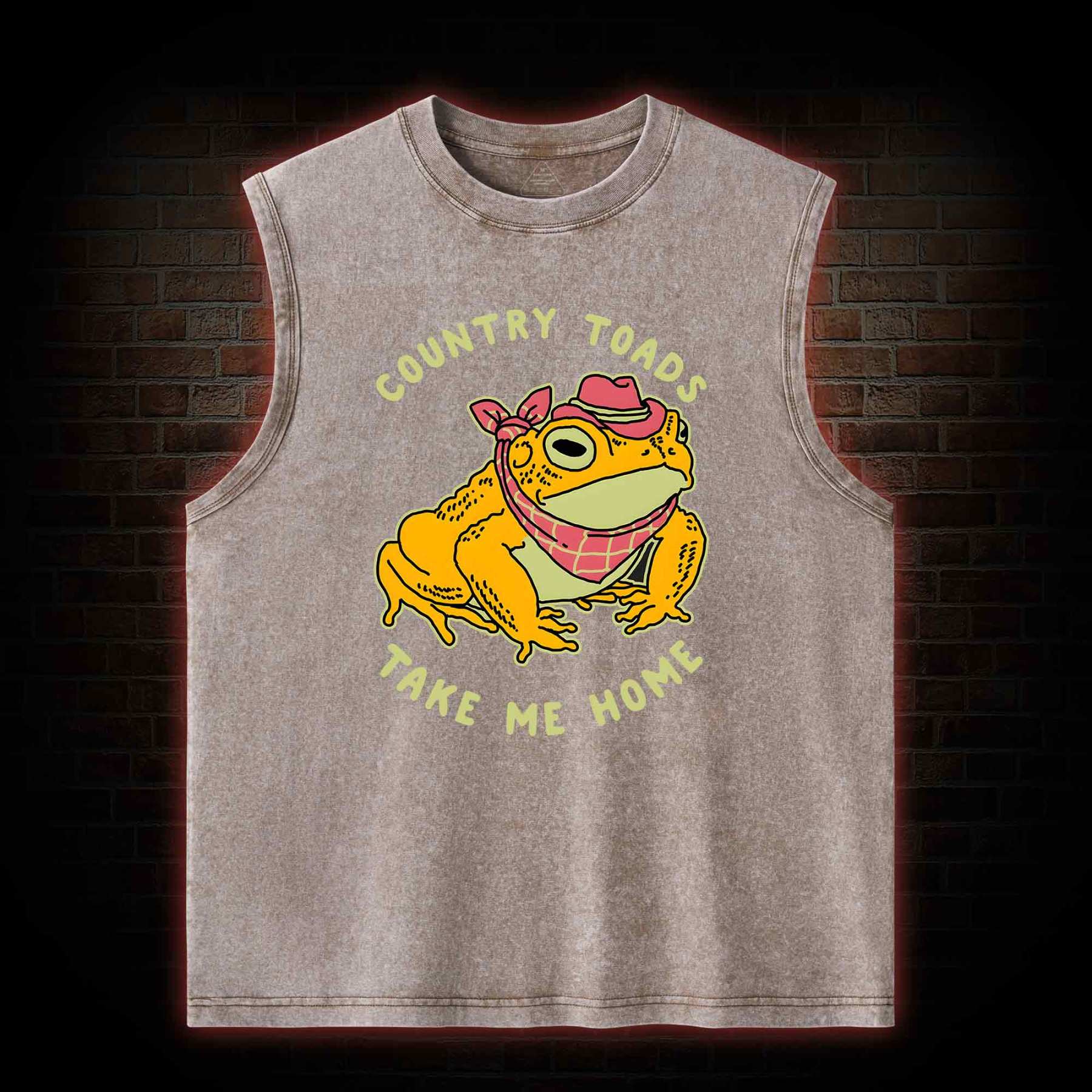 Country Toads Take Me Home Washed Tank Top