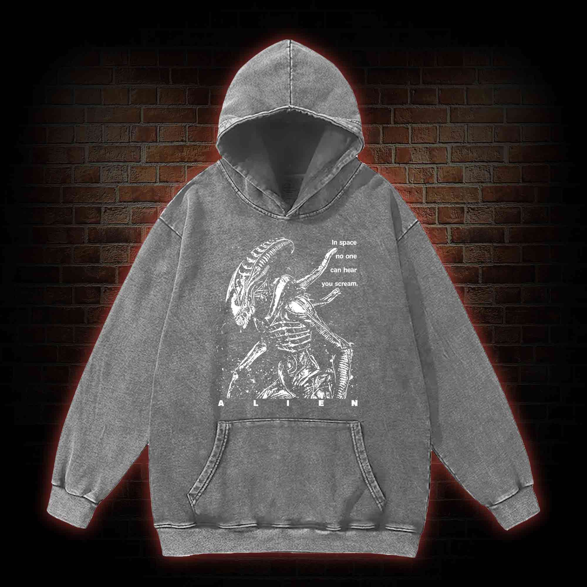 No One Can Hear You Scream Washed Hoodie