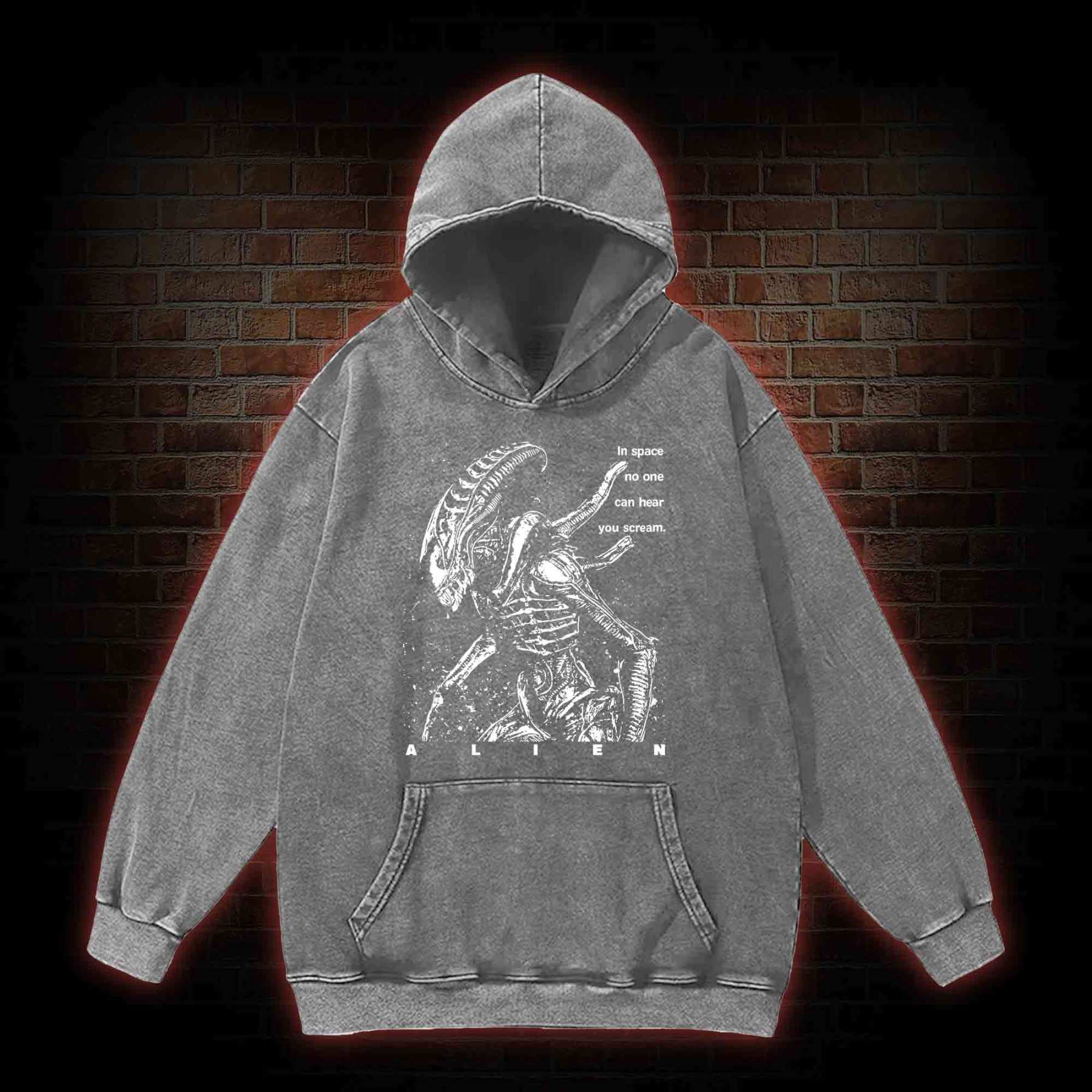 No One Can Hear You Scream Washed Hoodie