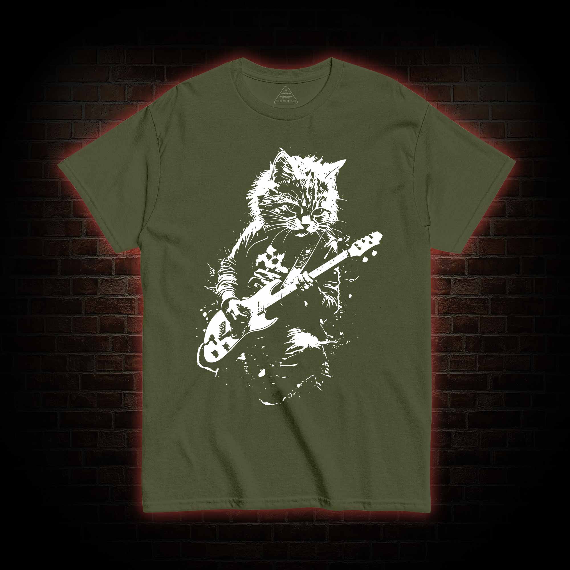 Rock Cat Playing Guitar T-shirt