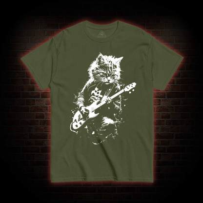 Rock Cat Playing Guitar T-shirt