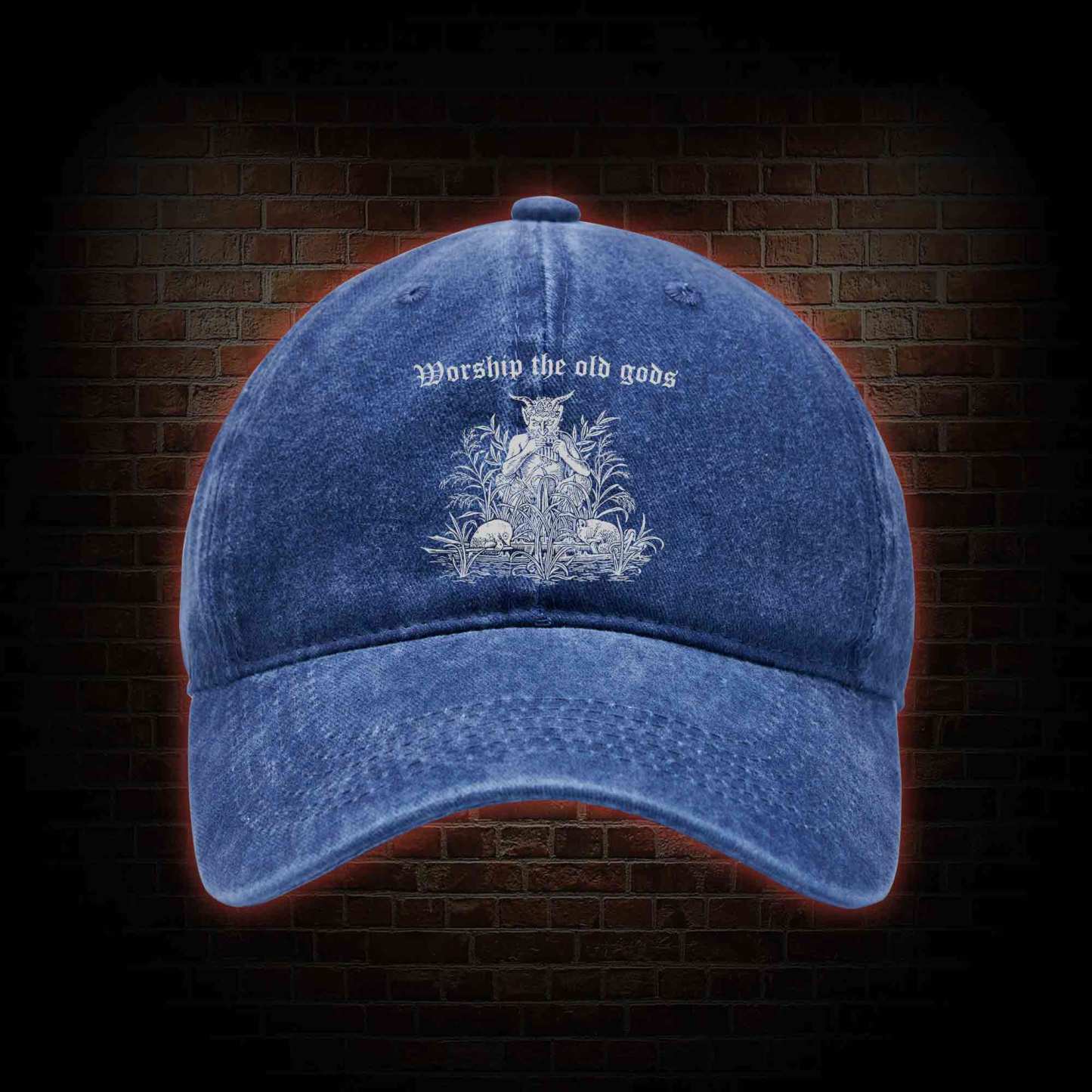 Worship The Old Gods Washed Vintage Baseball Cap