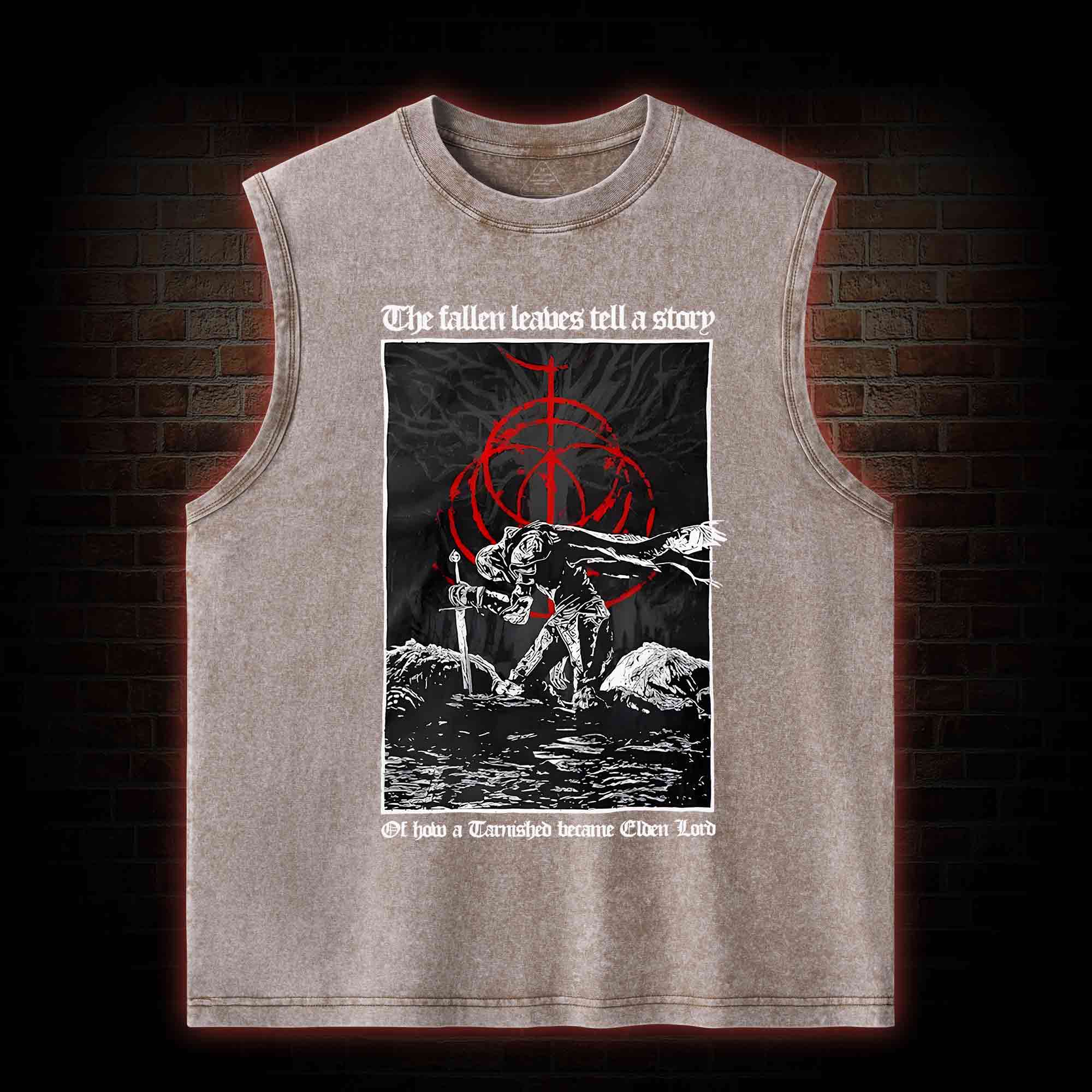 The Fallen Leaves Tell a Story Washed Tank Top