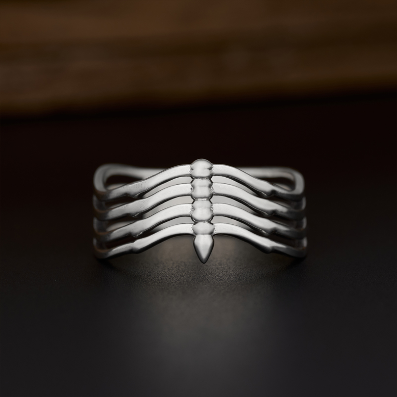 Rib Cage Sterling Silver Band Ring