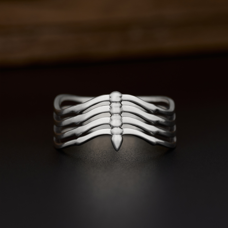 Rib Cage Sterling Silver Band Ring