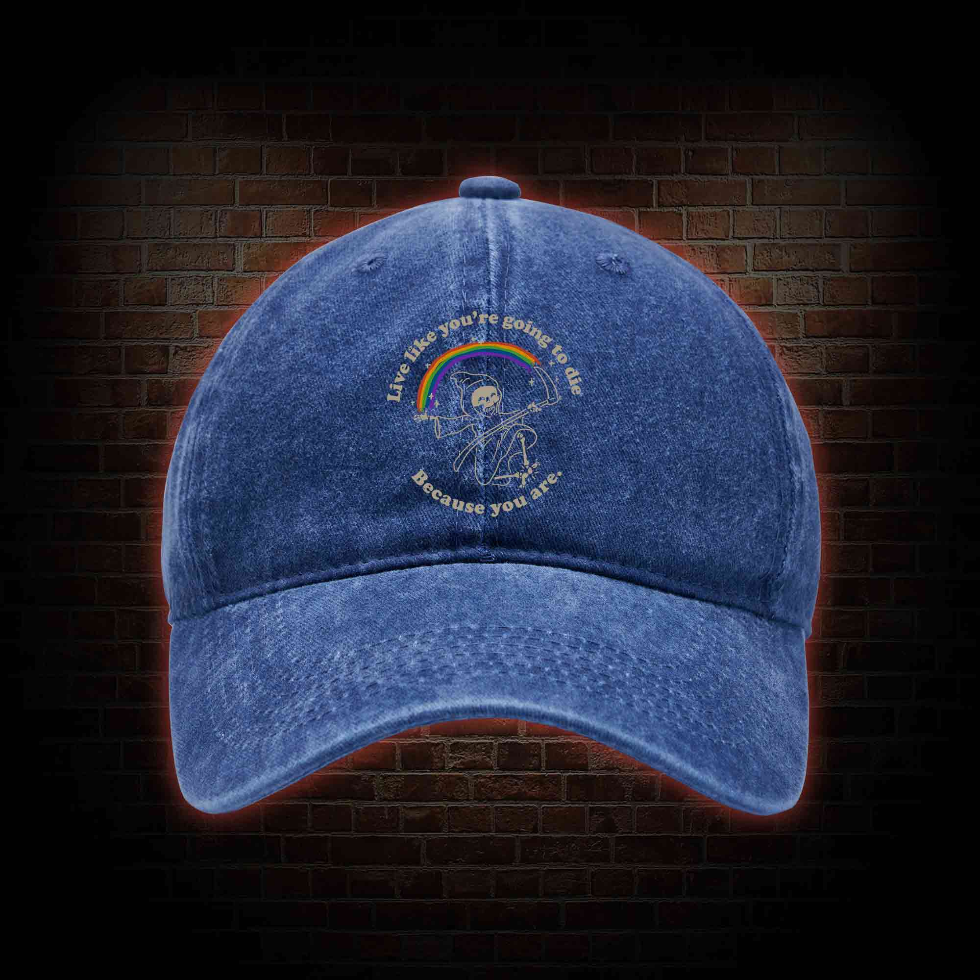 Live Like You're Going To Die Washed Vintage Baseball Cap