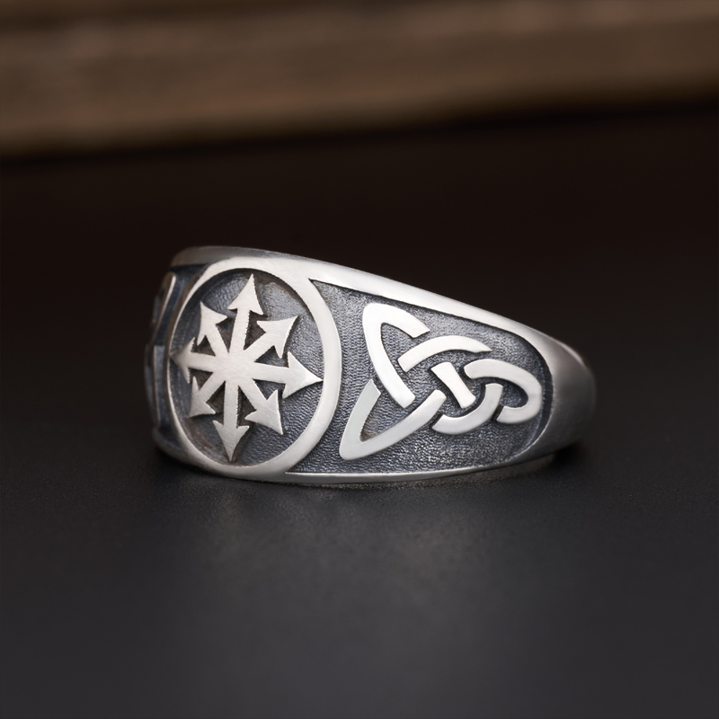 Symbol of Chaos Sterling Silver Band Ring