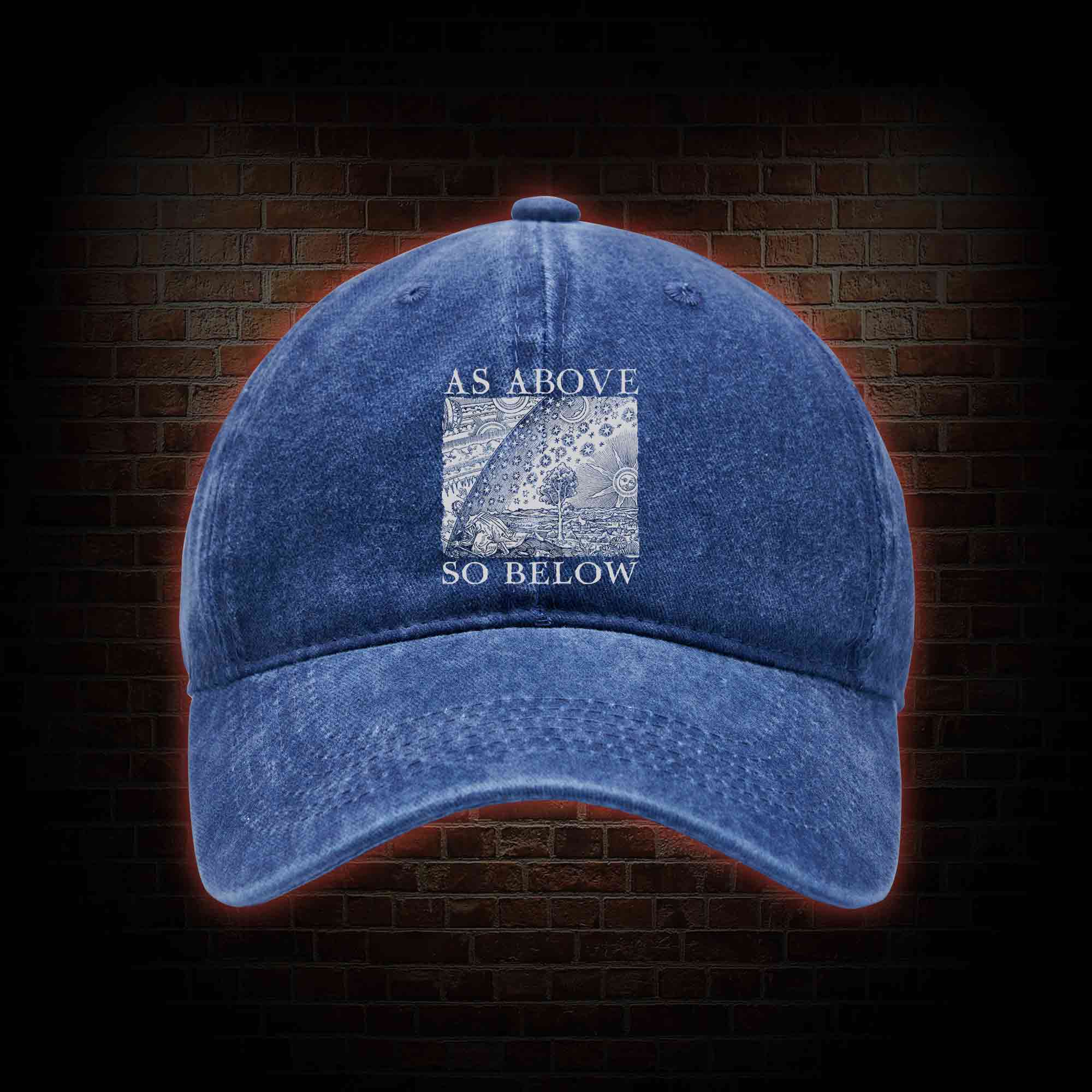 As Above So Below Washed Vintage Baseball Cap