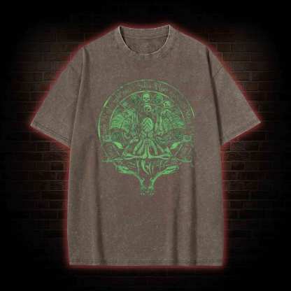 The Sick Green Cthulhu God Washed T-shirt