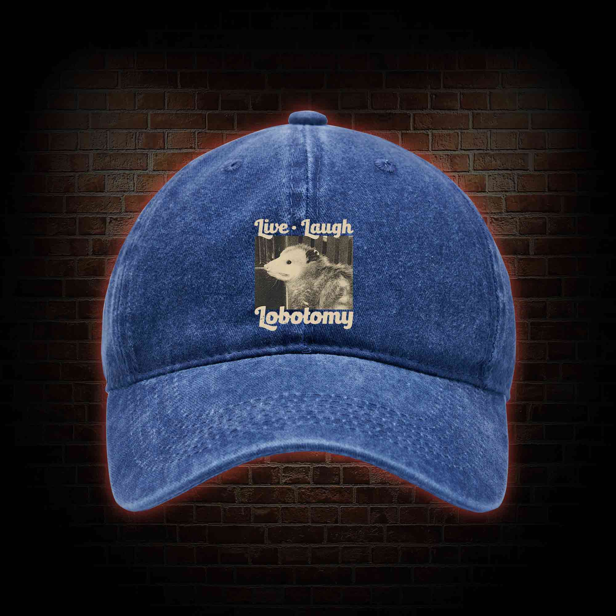 Live Laugh Lobotomy Washed Vintage Baseball Cap