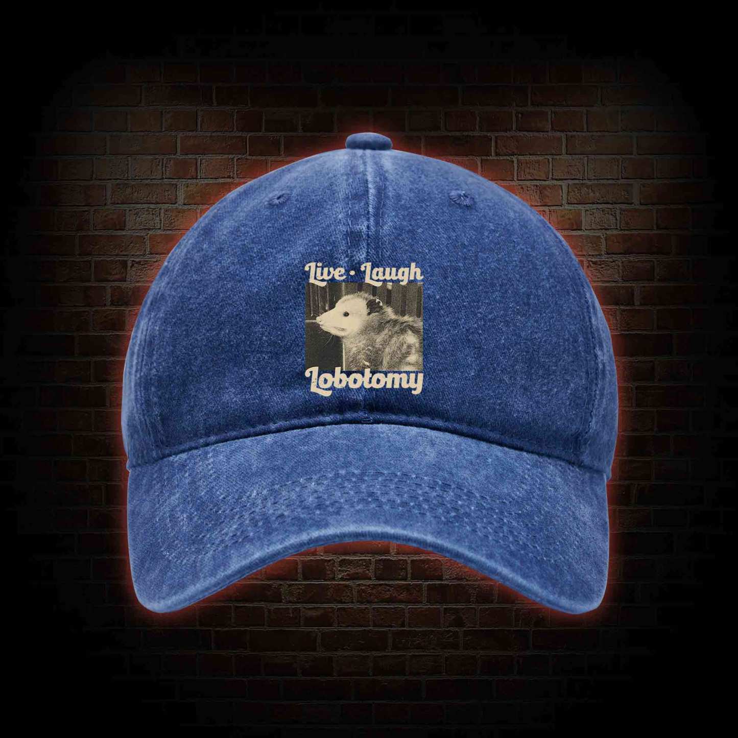 Live Laugh Lobotomy Washed Vintage Baseball Cap