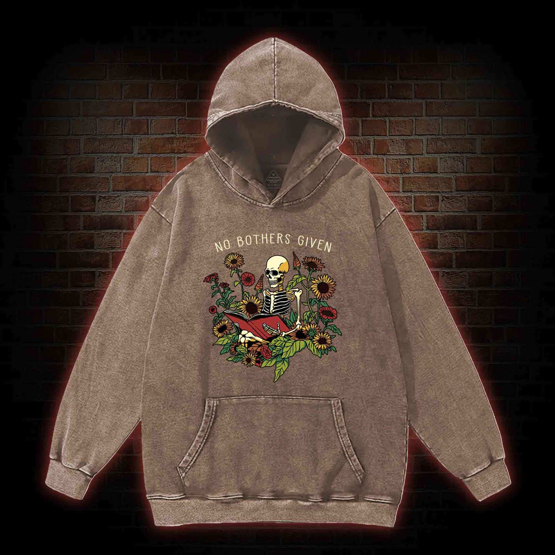 No Bothers Given Washed Hoodie