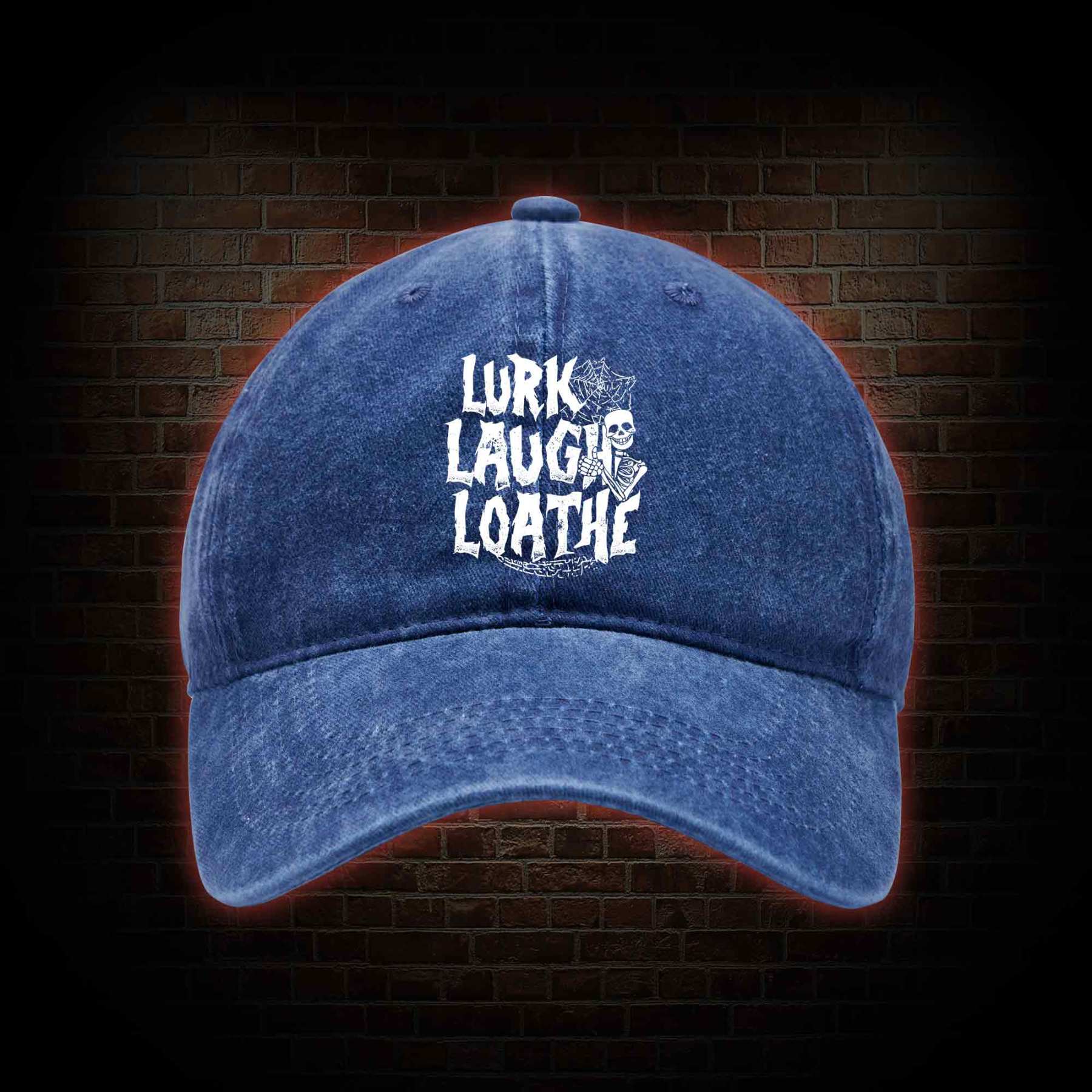 Lurk Laugh Loathe Washed Vintage Baseball Cap