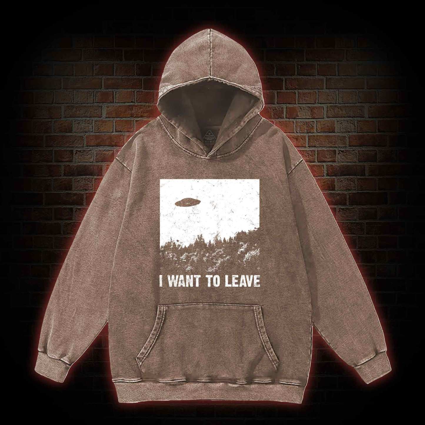 I Want To Leave Washed Hoodie