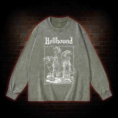 Hell Hound Cerberus Washed Long-Sleeve T-shirt