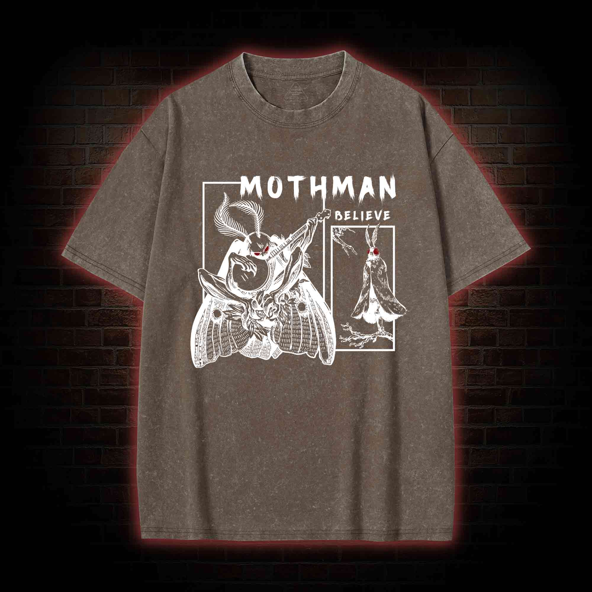 Believe Mothman Washed T-shirt
