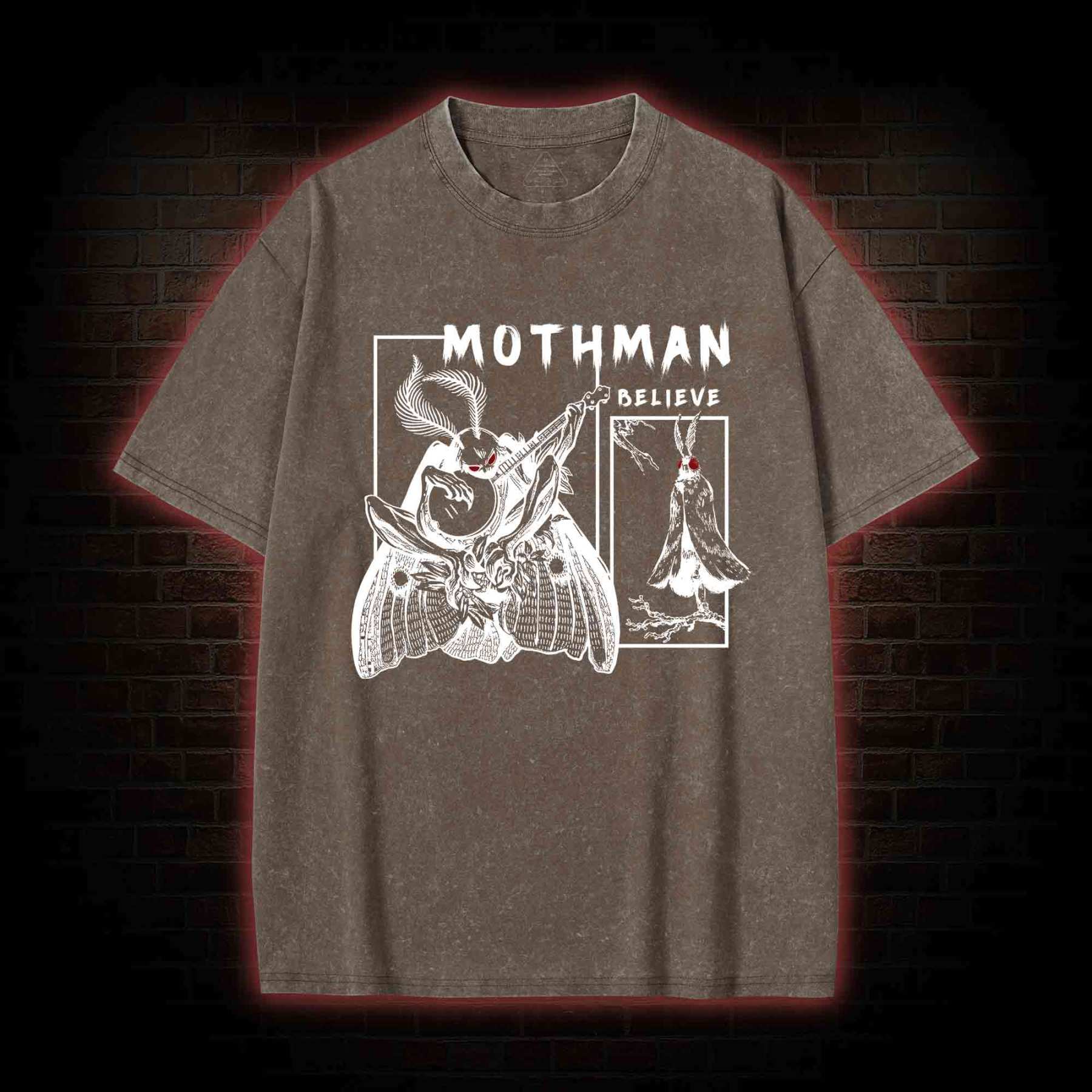 Believe Mothman Washed T-shirt