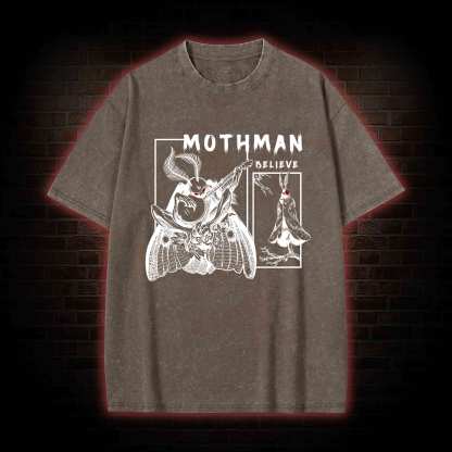 Believe Mothman Washed T-shirt