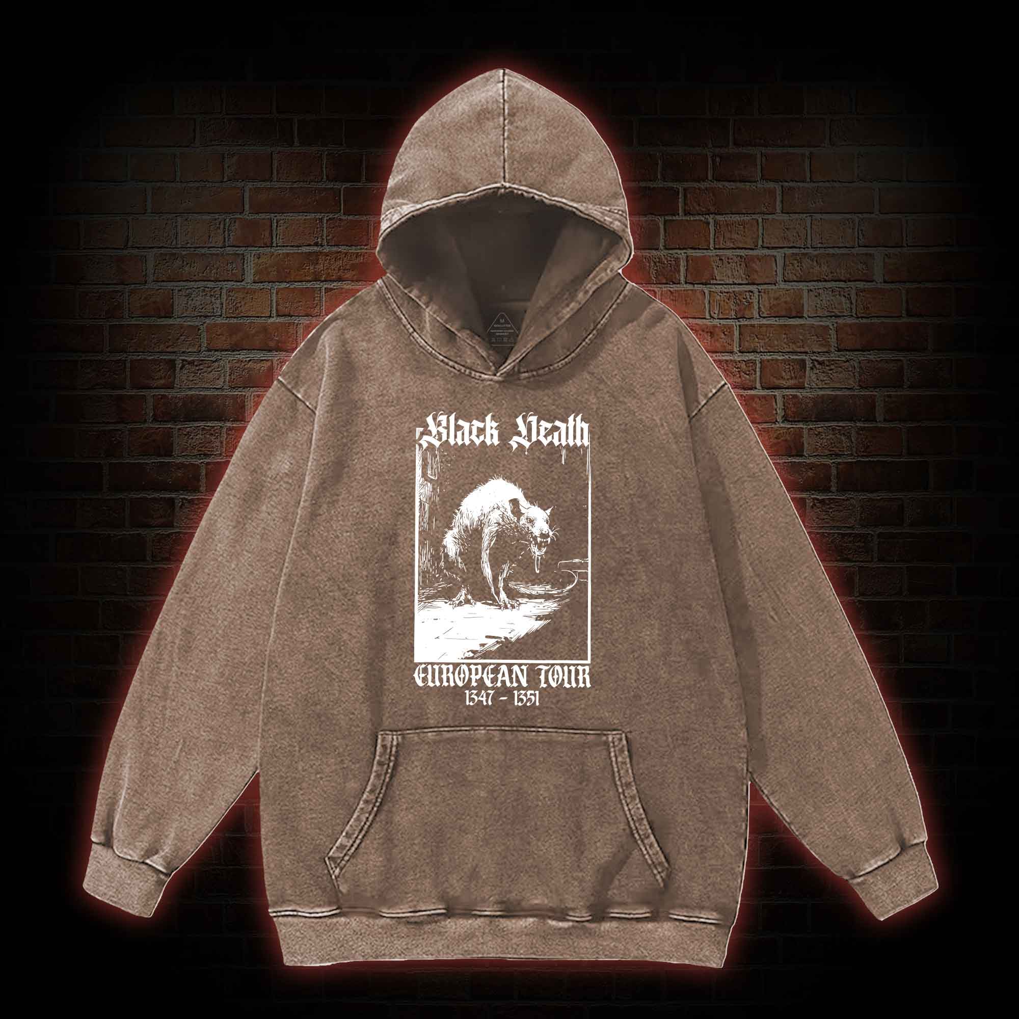 Black Death European Tour 1347-1351 Washed Hoodie