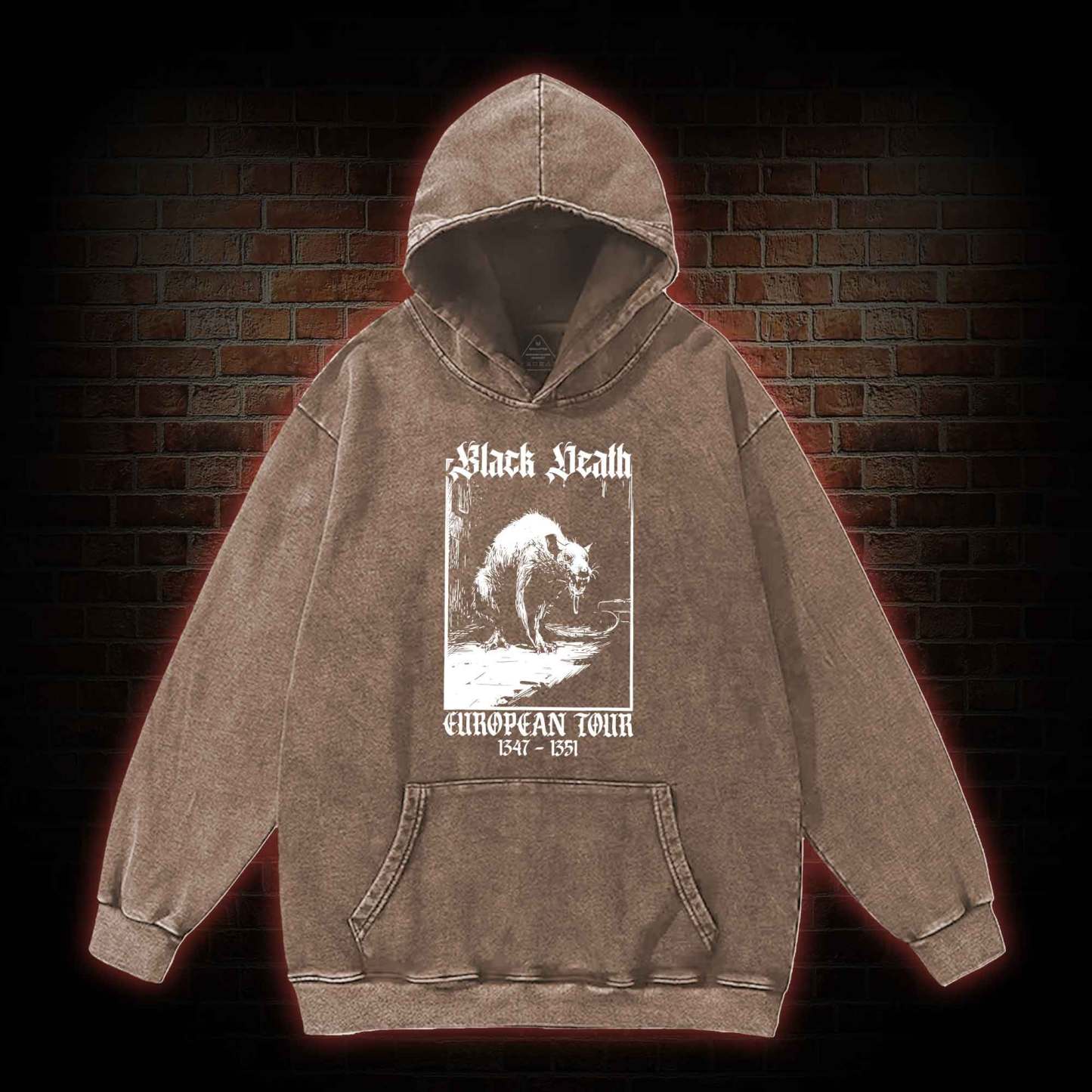 Black Death European Tour 1347-1351 Washed Hoodie