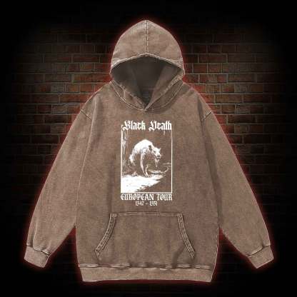 Black Death European Tour 1347-1351 Washed Hoodie