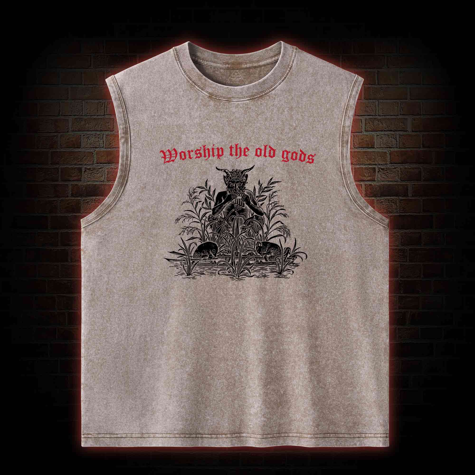 Worship The Old Gods Washed Tank Top