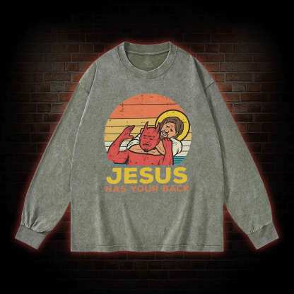 Jesus Has Your Back Washed Long-Sleeve T-shirt