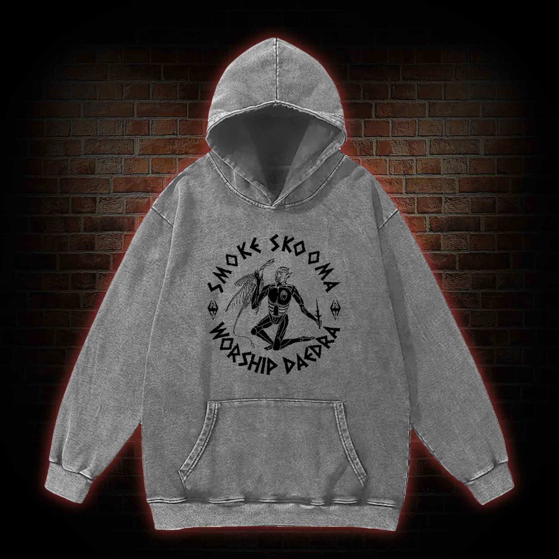 Smoke Skooma Worship Daedra Washed Hoodie