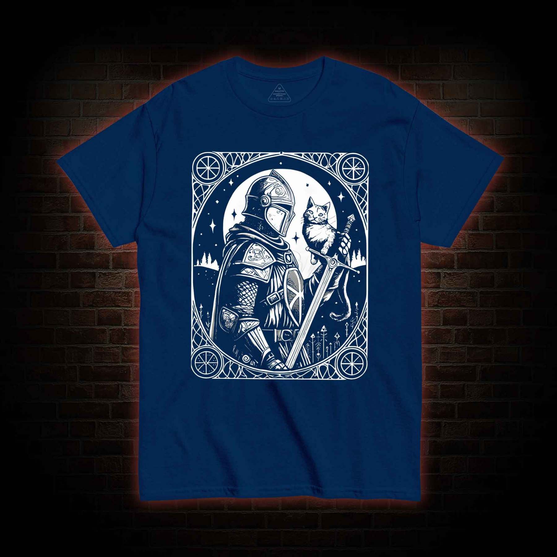 Knight Holding Cat Medieval T-shirt