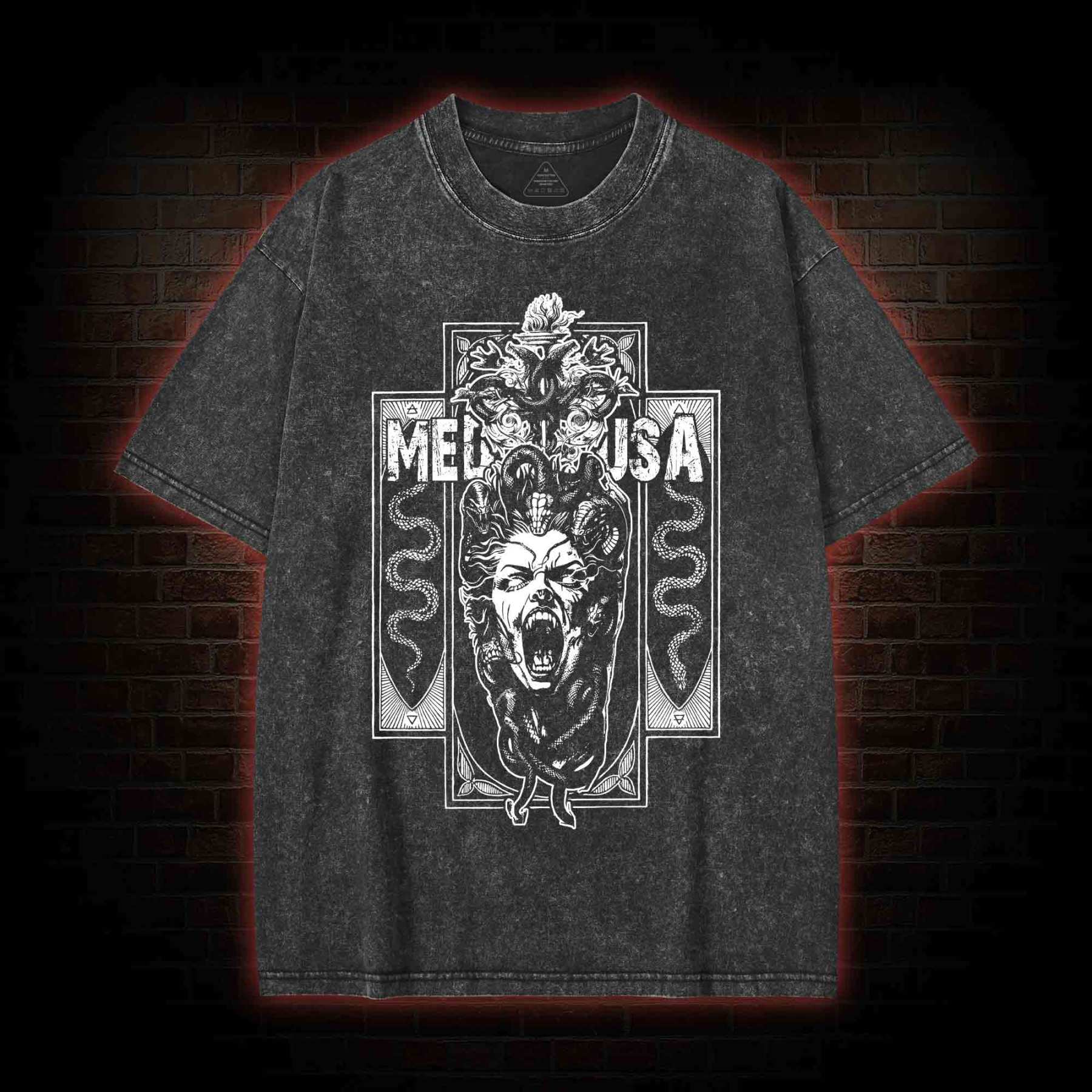 Medusa Horror Washed T-shirt