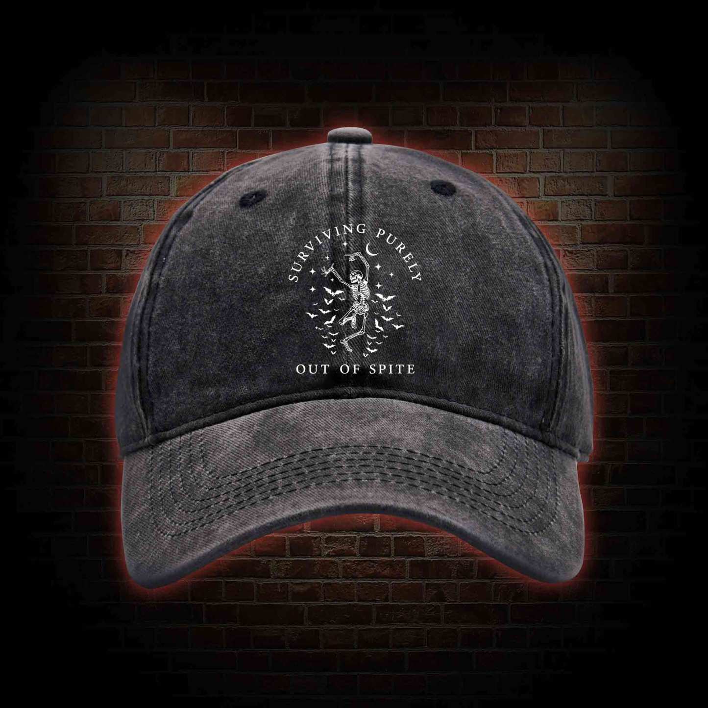 Surviving Purely Out Of Spite Washed Vintage Baseball Cap