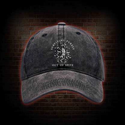 Surviving Purely Out Of Spite Washed Vintage Baseball Cap