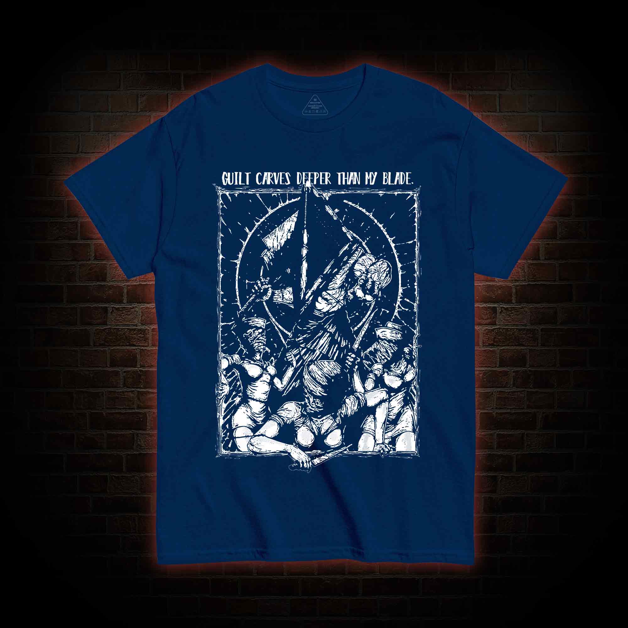 Guilt Carves Deeper Than My Blade T-shirt 