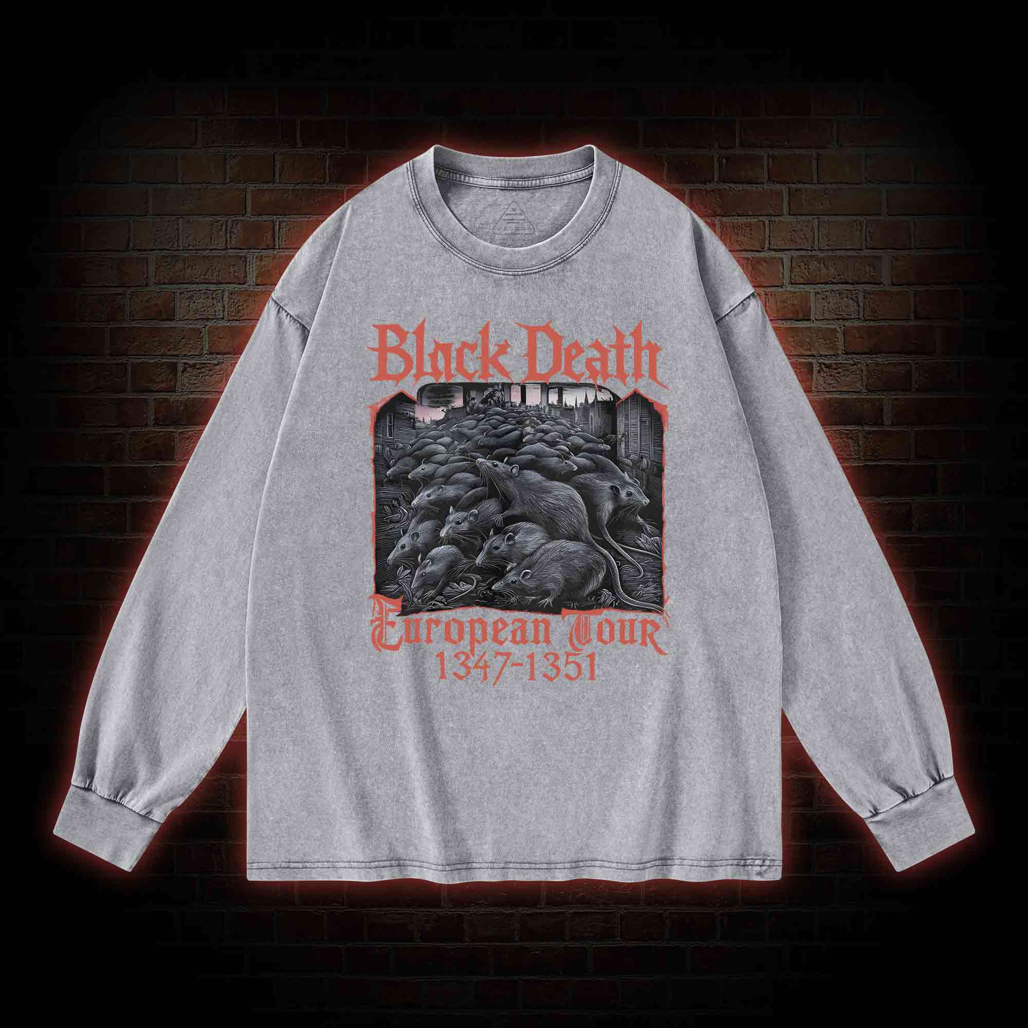 Vintage Black Death European Tour Washed Long-Sleeve T-shirt
