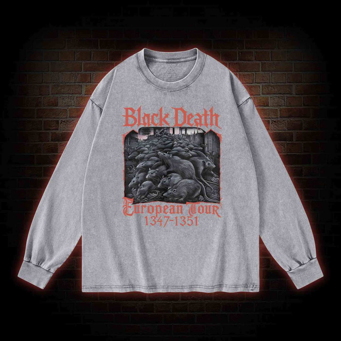 Vintage Black Death European Tour Washed Long-Sleeve T-shirt