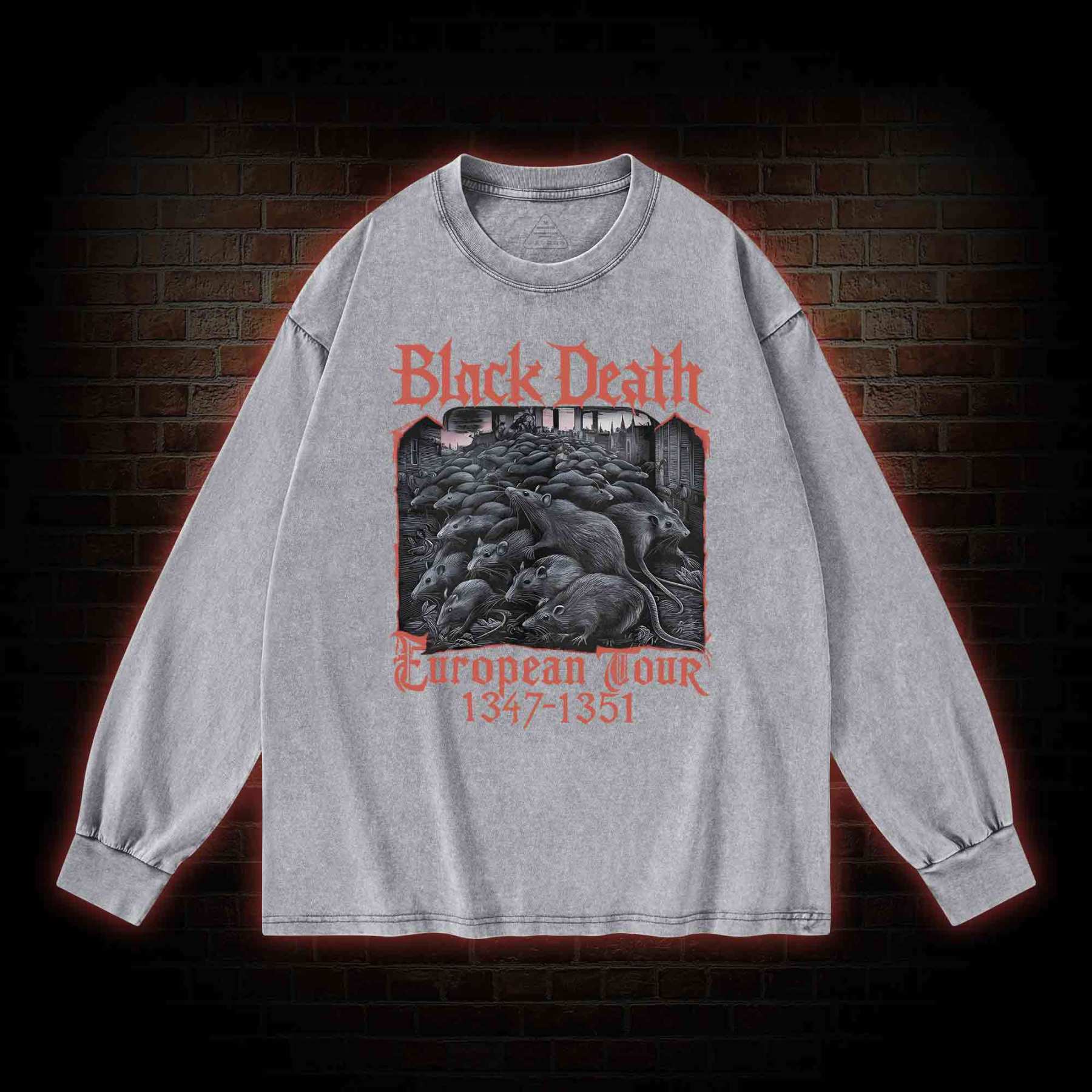 Vintage Black Death European Tour Washed Long-Sleeve T-shirt