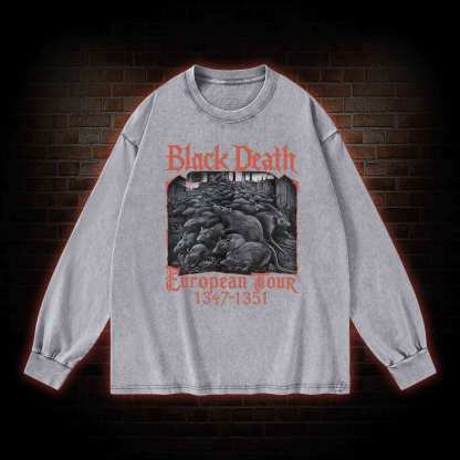Vintage Black Death European Tour Washed Long-Sleeve T-shirt