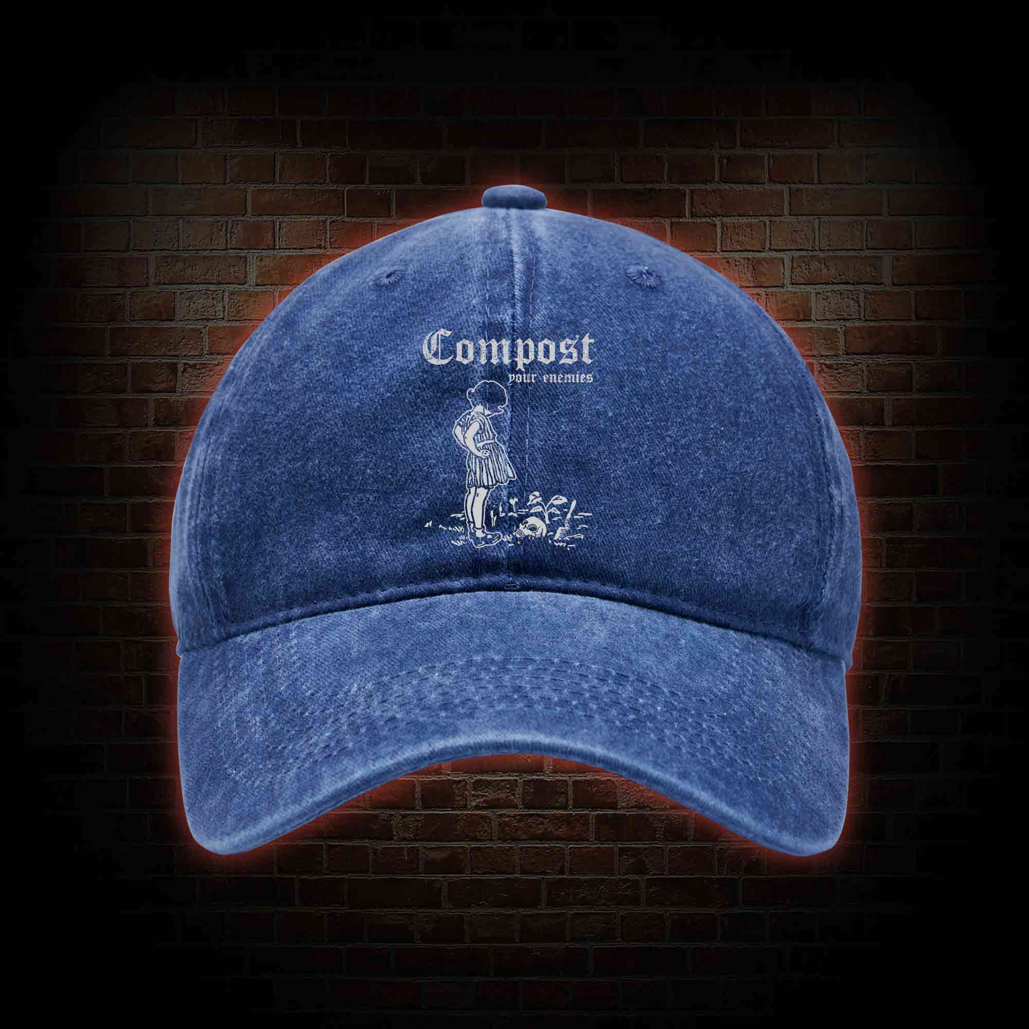 Compost Your Enemies Washed Vintage Baseball Cap