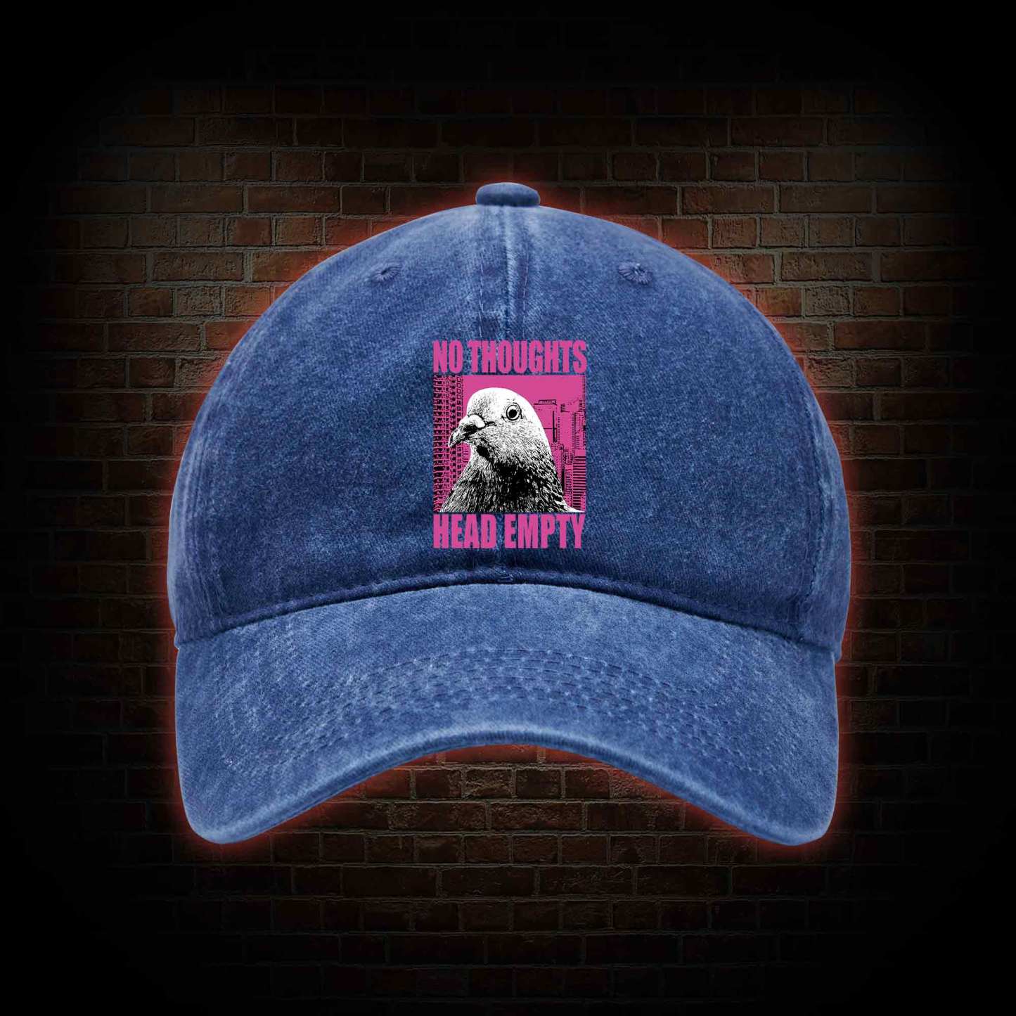 No Thoughts Head Empty Washed Vintage Baseball Cap