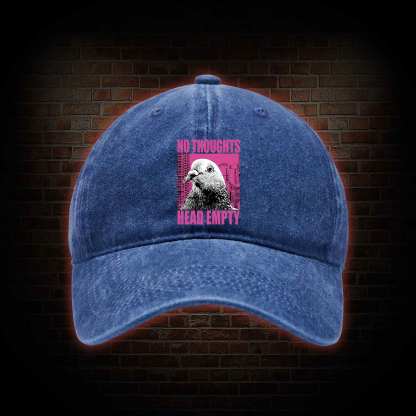 No Thoughts Head Empty Washed Vintage Baseball Cap