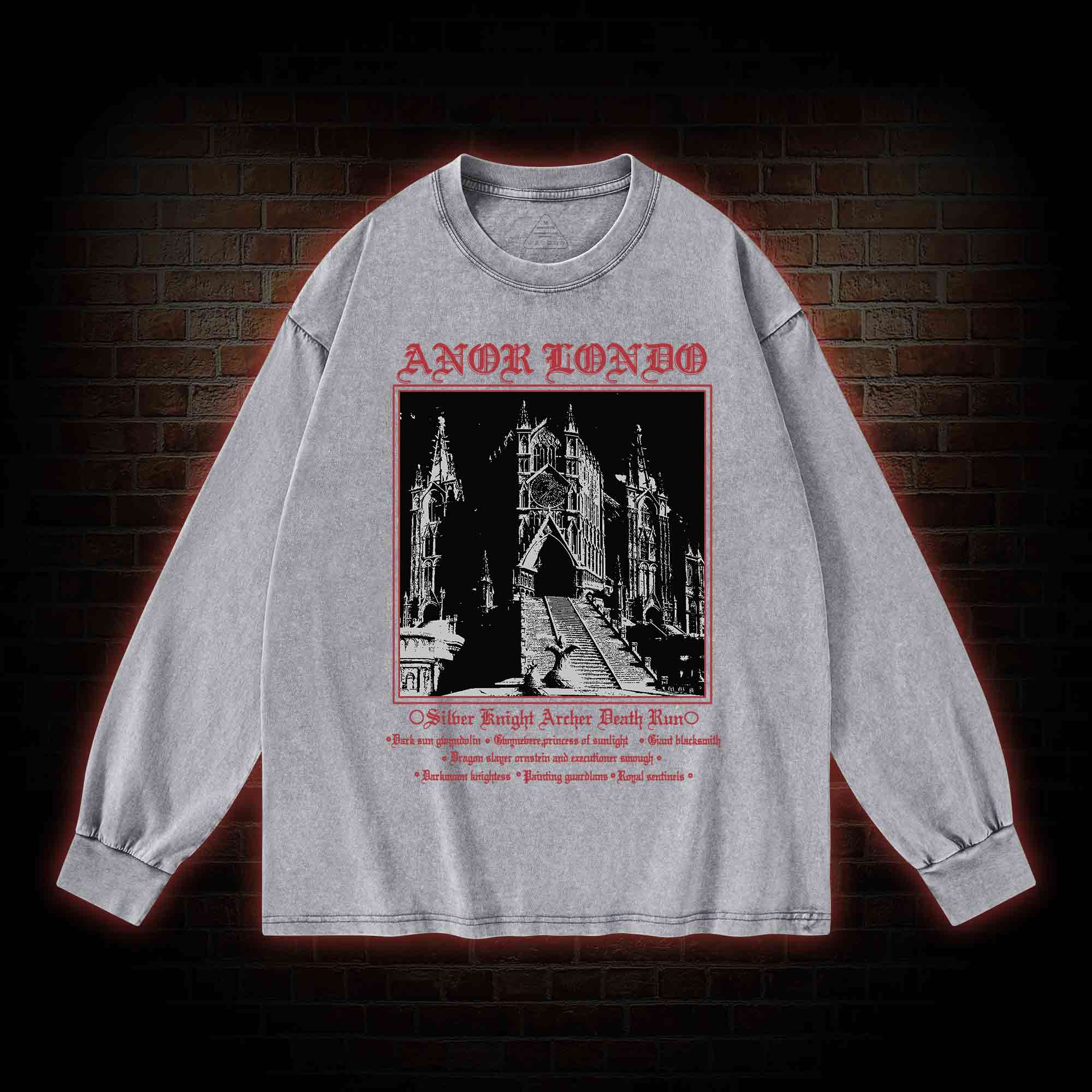 Retro Abandoned Lost City Washed Long-Sleeve T-shirt
