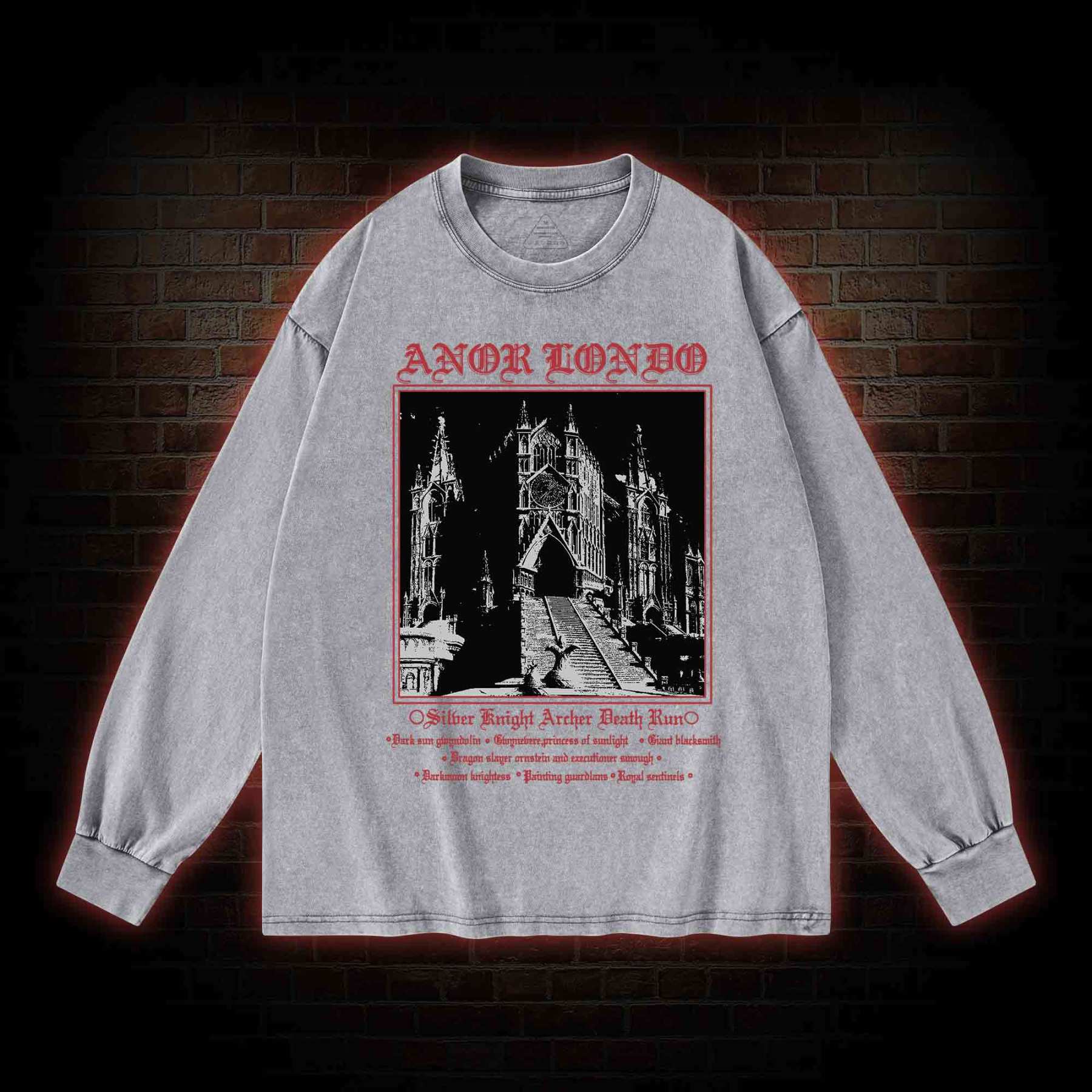 Retro Abandoned Lost City Washed Long-Sleeve T-shirt