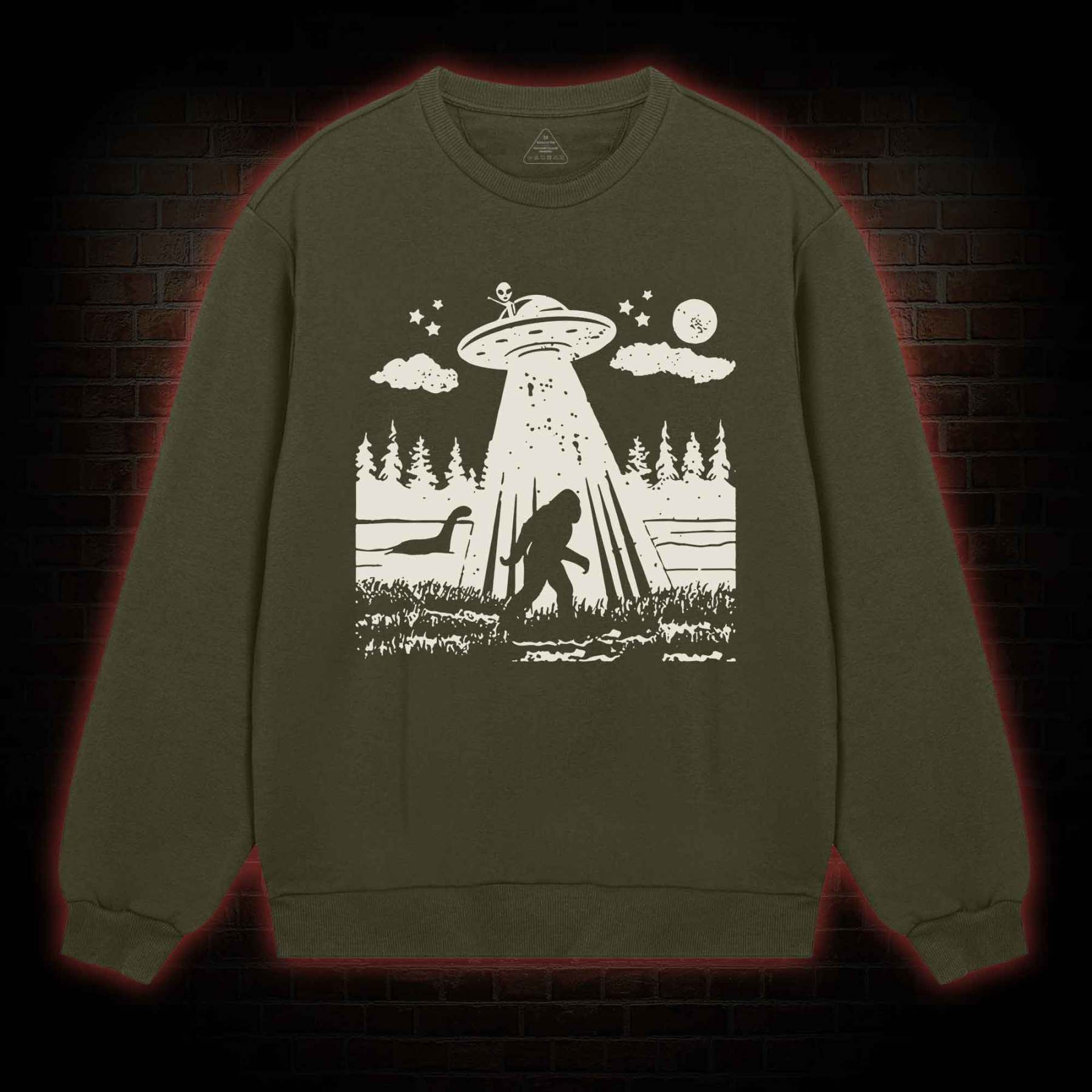 Bigfoot Sasquatch Alien UFO Loch Ness Monster Sweatshirt