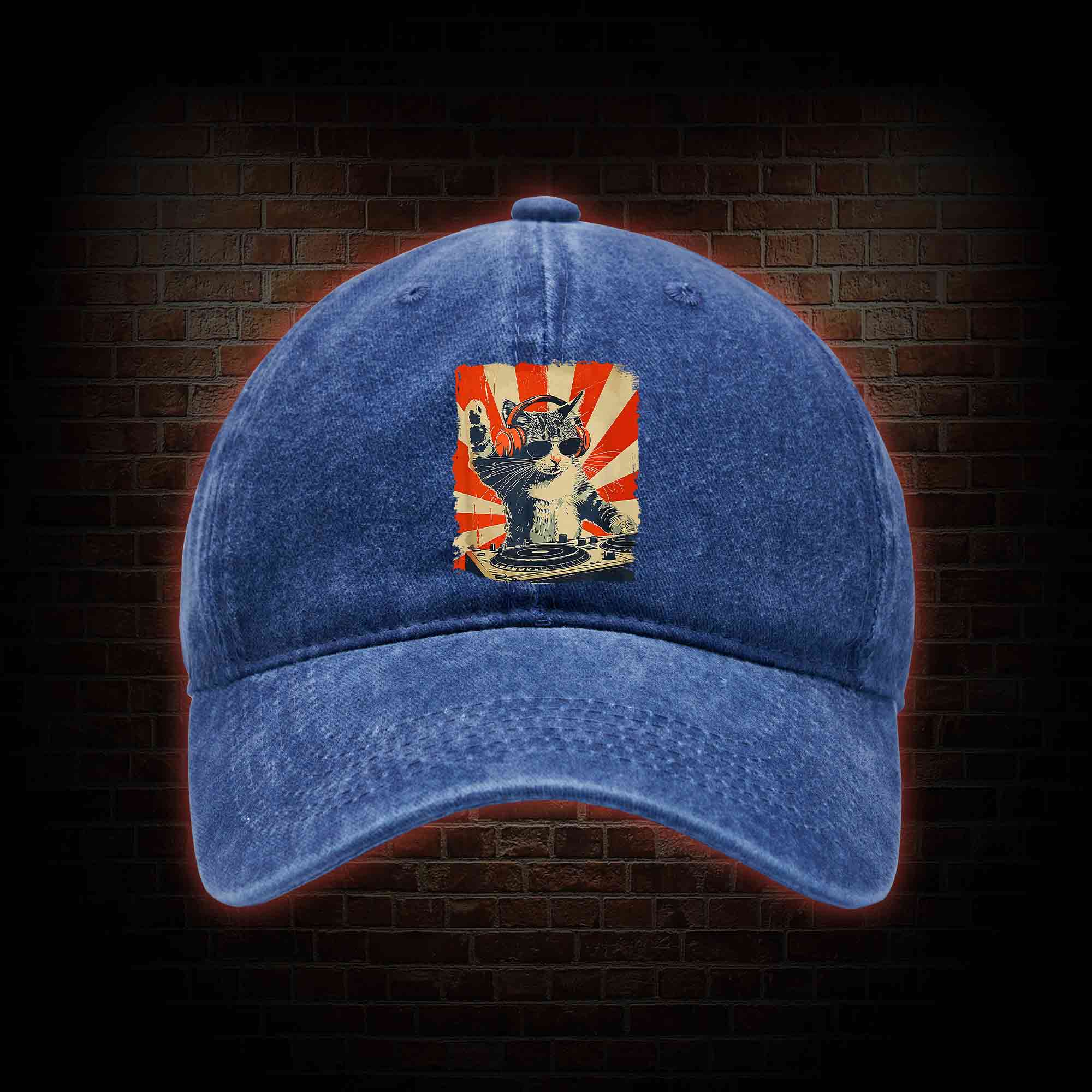 Dj Cat Washed Vintage Baseball Cap