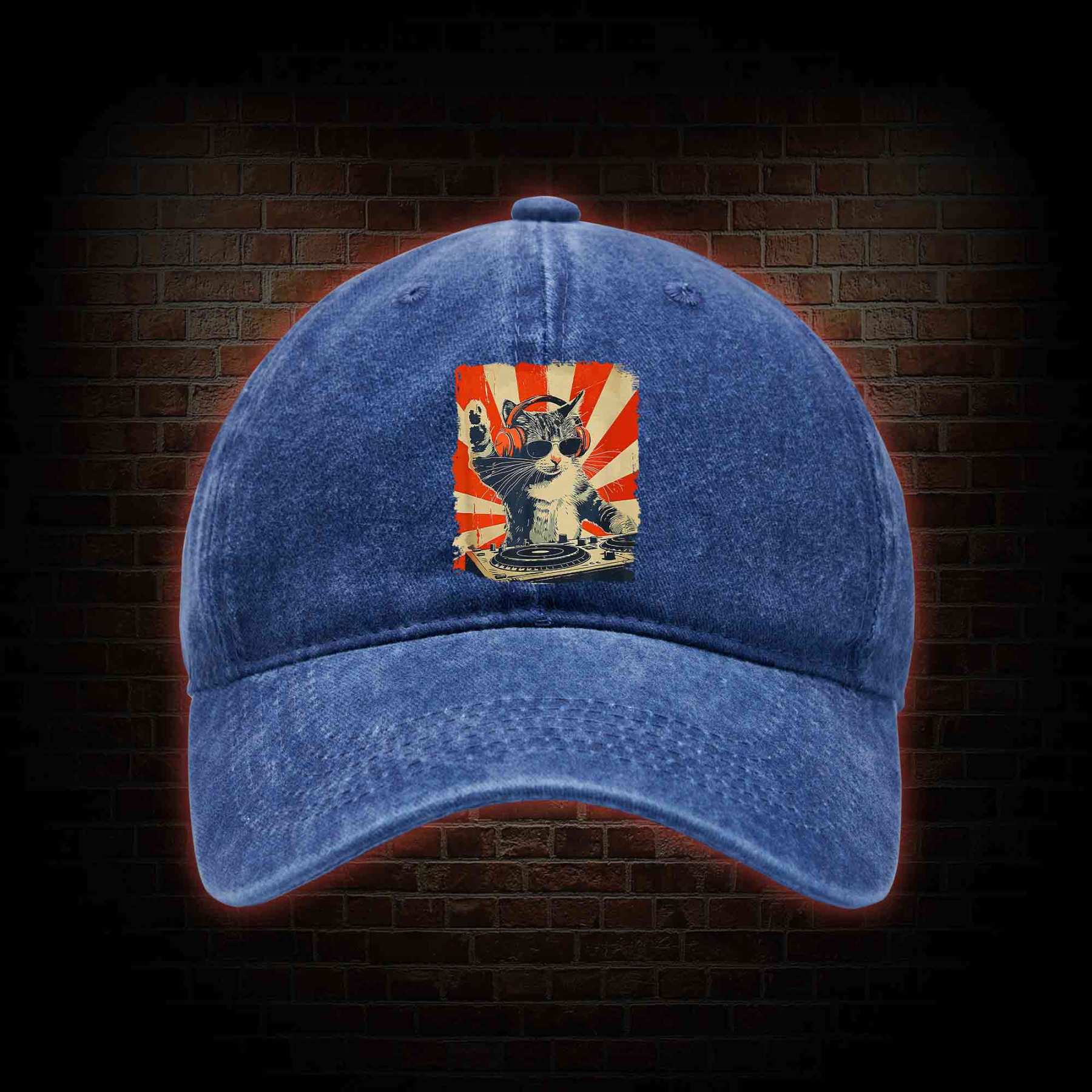 Dj Cat Washed Vintage Baseball Cap