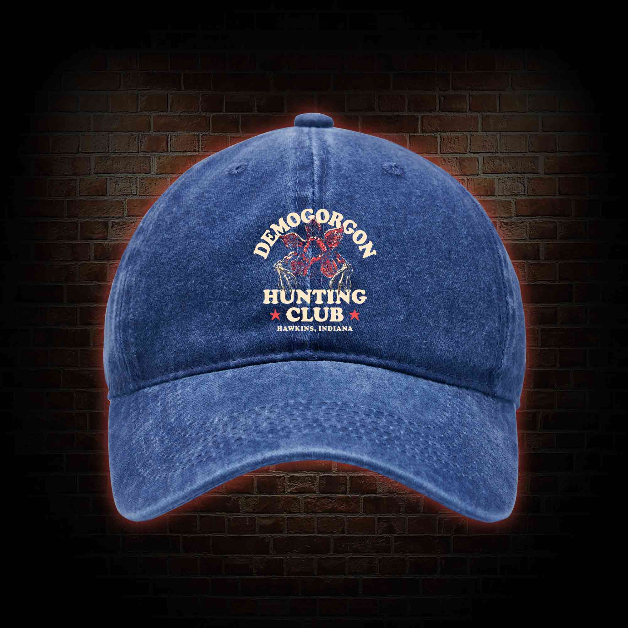Demogorgon Hunting Club Washed Vintage Baseball Cap