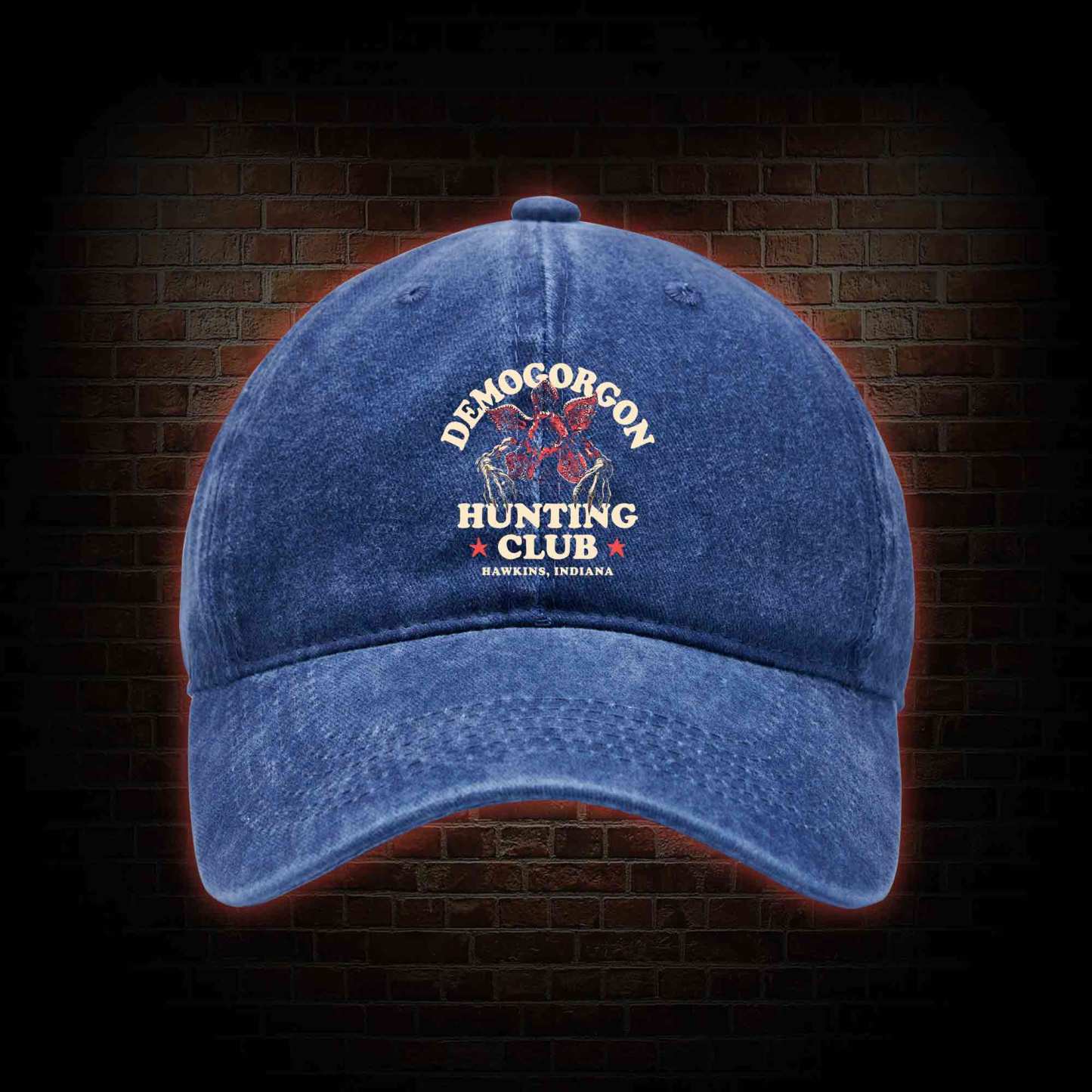 Demogorgon Hunting Club Washed Vintage Baseball Cap