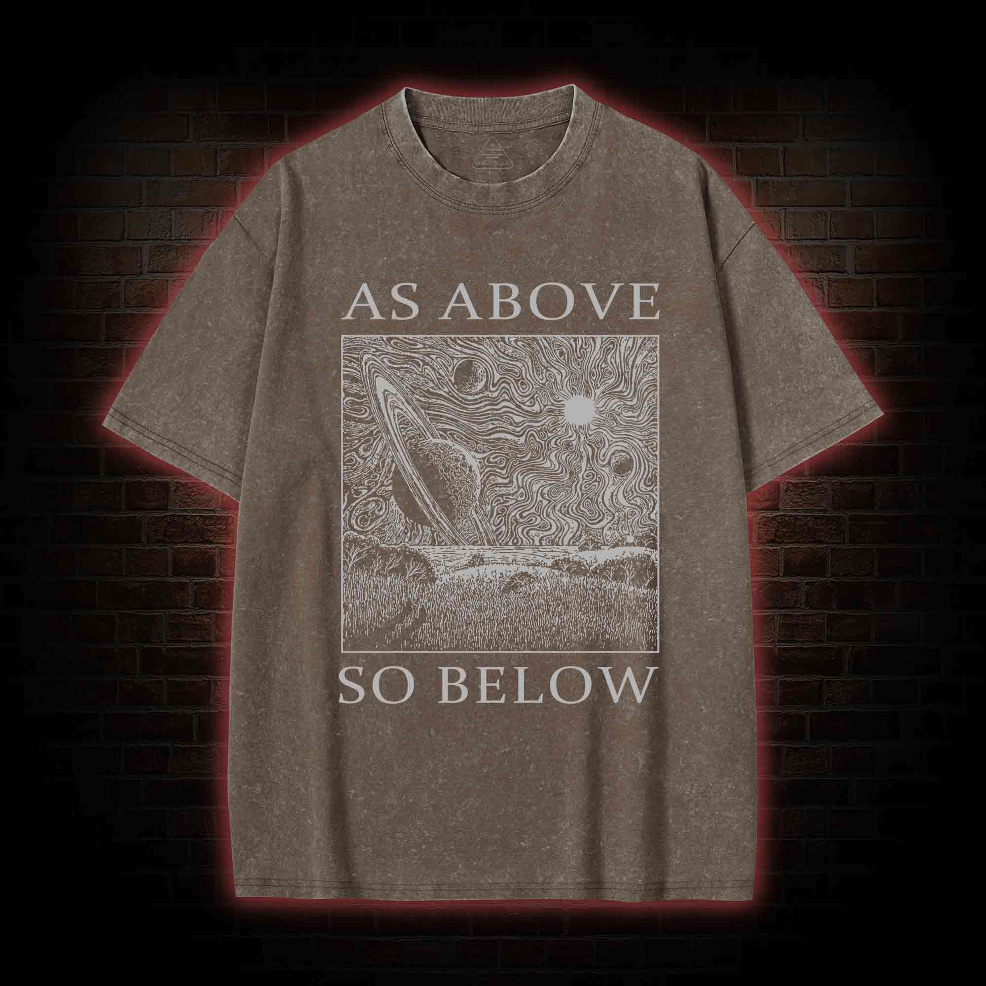 Retro As Above So Below Washed T-shirt